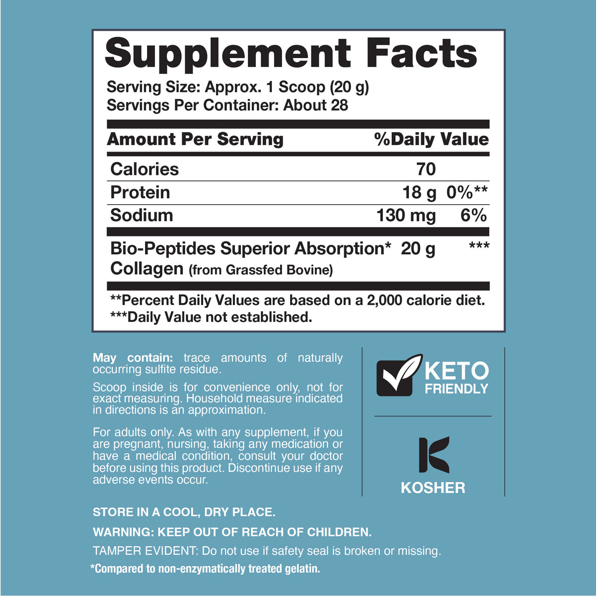 Grassfed Collagen Bio-Peptides, 20 oz (567 g) Powder